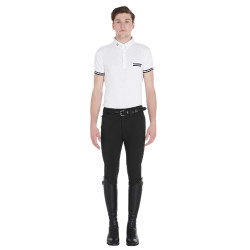 Calça ajustada com grip masculina com logotipo Caspar Equestro Preto