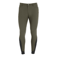 Calça ajustada com grip masculina com logotipo Caspar Equestro Verde militar Azul