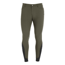 Calça ajustada com grip masculina com logotipo Caspar Equestro Verde militar Azul