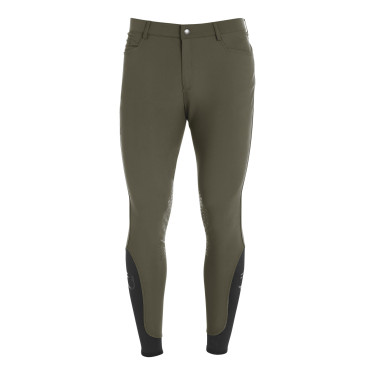 Calça ajustada com grip masculina com logotipo Caspar Equestro Verde militar Azul