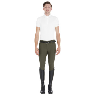 Calça ajustada com grip masculina com logotipo Caspar Equestro Verde militar Azul