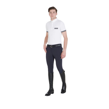 Calça ajustada com grip masculina com logotipo Caspar Equestro Marinho Azul-marinho
