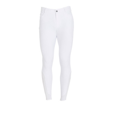 Calça ajustada com grip masculina com logotipo Caspar Equestro Branco