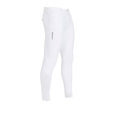 Calça ajustada com grip masculina com logotipo Caspar Equestro Branco