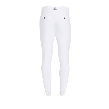 Calça ajustada com grip masculina com logotipo Caspar Equestro Branco
