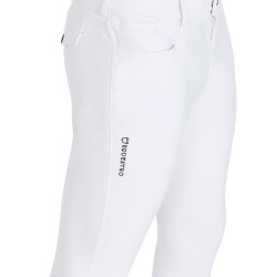 Calça ajustada com grip masculina com logotipo Caspar Equestro Branco