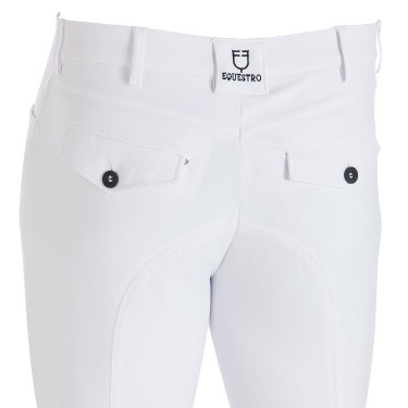 Calça ajustada com grip masculina com logotipo Caspar Equestro Branco