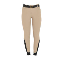 Calça justa com grip feminina com logotipo Zenda Equestro