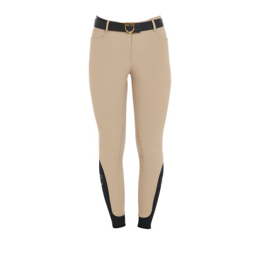 Calça justa com grip feminina com logotipo Zenda Equestro