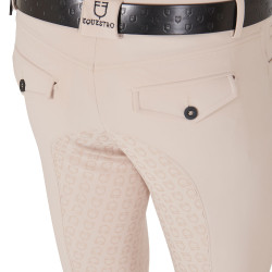 Calça ajustada com grip integral masculino Aria Equestro Dólar sable Branco