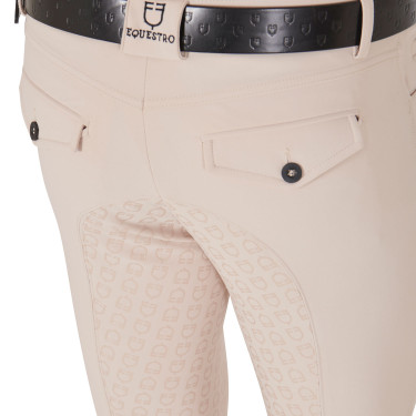 Calça ajustada com grip integral masculino Aria Equestro Dólar sable Branco