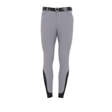 Calça ajustada com grip integral masculino Aria Equestro Cinza Gelo Cinzento