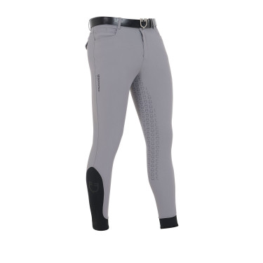 Calça ajustada com grip integral masculino Aria Equestro Cinza Gelo Cinzento