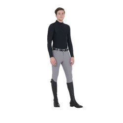 Calça ajustada com grip integral masculino Aria Equestro Cinza Gelo Cinzento