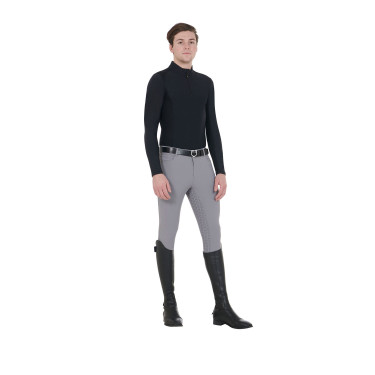 Calça ajustada com grip integral masculino Aria Equestro Cinza Gelo Cinzento