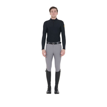 Calça ajustada com grip integral masculino Aria Equestro Cinza Gelo Cinzento