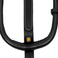 Martingale de couro com pespontos contrastantes Equestro Preto