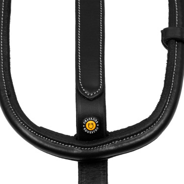 Martingale de couro com pespontos contrastantes Equestro Preto