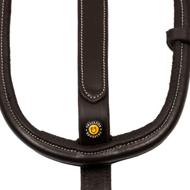 Martingale de couro com pespontos contrastantes Equestro Castanho escuro Martingale de couro com pespontos contrastantes Equestro Castanho escuro