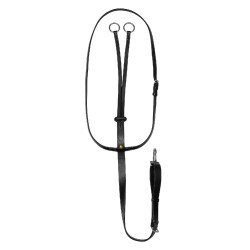 Martingal de couro com costuras prateadas Equestro Preto