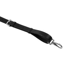 Martingal de couro com costuras prateadas Equestro Preto