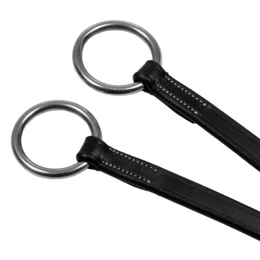 Martingal de couro com costuras prateadas Equestro Preto