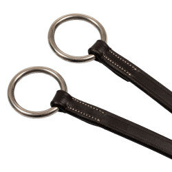 Martingal de couro com costuras prateadas Equestro Castanho escuro