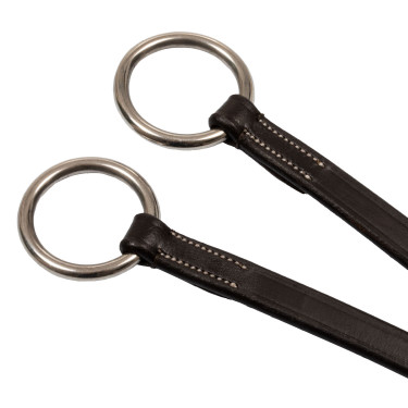 Martingal de couro com costuras prateadas Equestro Castanho escuro