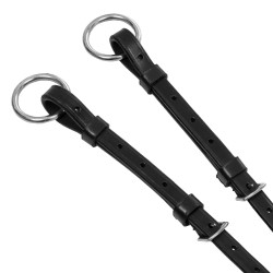 Martingal de couro com costuras prateadas Equestro Preto