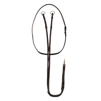 Martingal de couro com costuras prateadas Equestro Preto