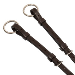 Martingal de couro com costuras prateadas Equestro Castanho escuro