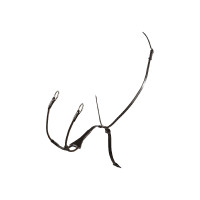 Martingal com colar de couro Melanie com forquilha elástica Equestro Preto