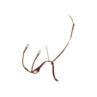 Martingal com colar de couro Melanie com forquilha elástica Equestro Castanho escuro