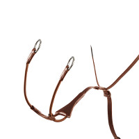 Martingal com colar de couro Melanie com forquilha elástica Equestro Conhaque Castanho