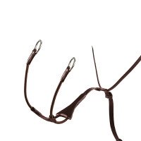 Martingal com colar de couro Melanie com forquilha elástica Equestro Castanho escuro