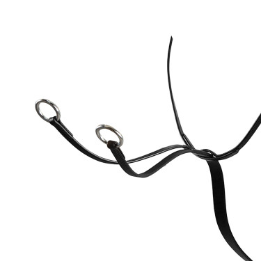 Martingale com colar de couro Equestro Preto