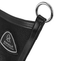 Martingal com peitoral em couro com inserto em malha Acavallo Castanho escuro Martingal com peitoral em couro com inserto em malha Acavallo Castanho escuro