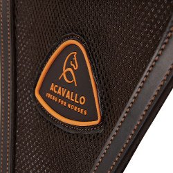 Martingal com peitoral em couro com inserto em malha Acavallo Castanho escuro