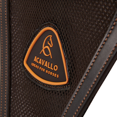 Martingal com peitoral em couro com inserto em malha Acavallo Castanho escuro