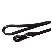 Longe de couro com corrente prateada Equestro Castanho escuro