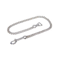 Longe de couro com corrente prateada Equestro Castanho escuro