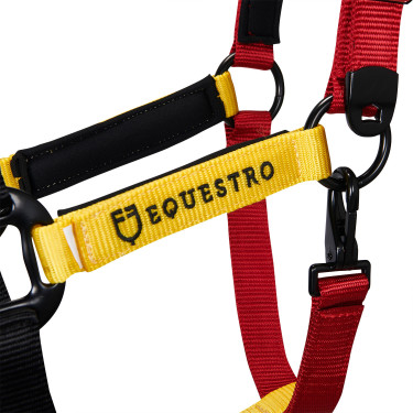 Cabresto de nylon Flaggy Equestro Preto / vermelho / amarelo