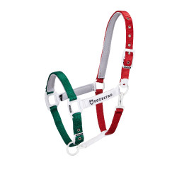 Cabresto de nylon Flaggy Equestro Verde / branco / vermelho Multicolor