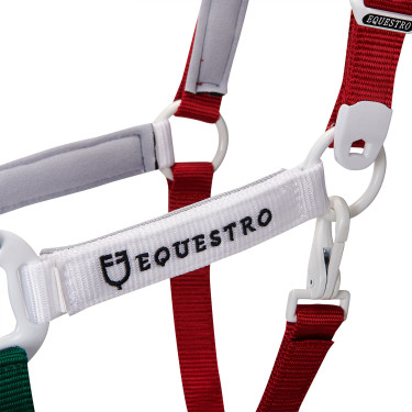 Cabresto de nylon Flaggy Equestro Verde / branco / vermelho Multicolor