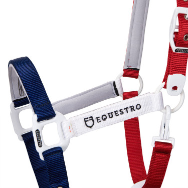 Cabresto de nylon Flaggy Equestro Marinho / branco / vermelho Azul