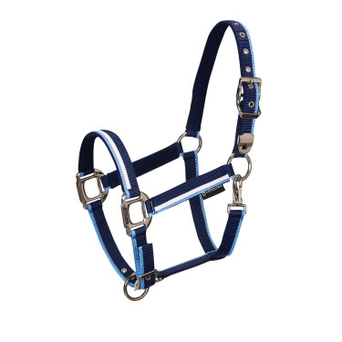Cabresto de nylon White Trim Equestro Marinho / azul claro