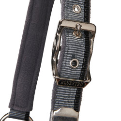 Cabresto de nylon com corda Red Trim Equestro Cinza / vermelho / preto Cinzento