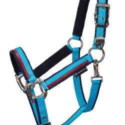 Cabresto de nylon com corda Red Trim Equestro Turquesa / vermelho / marinho Azul