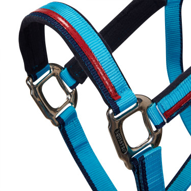 Cabresto de nylon com corda Red Trim Equestro Turquesa / vermelho / marinho Azul
