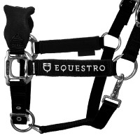 Caveção de nylon com corda e forro de lã polar Equestro Preto